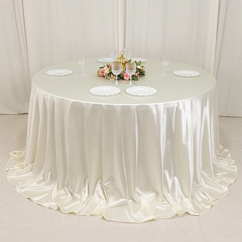 132" Scuba Polyester Round Tablecloth Wedding Table Linens