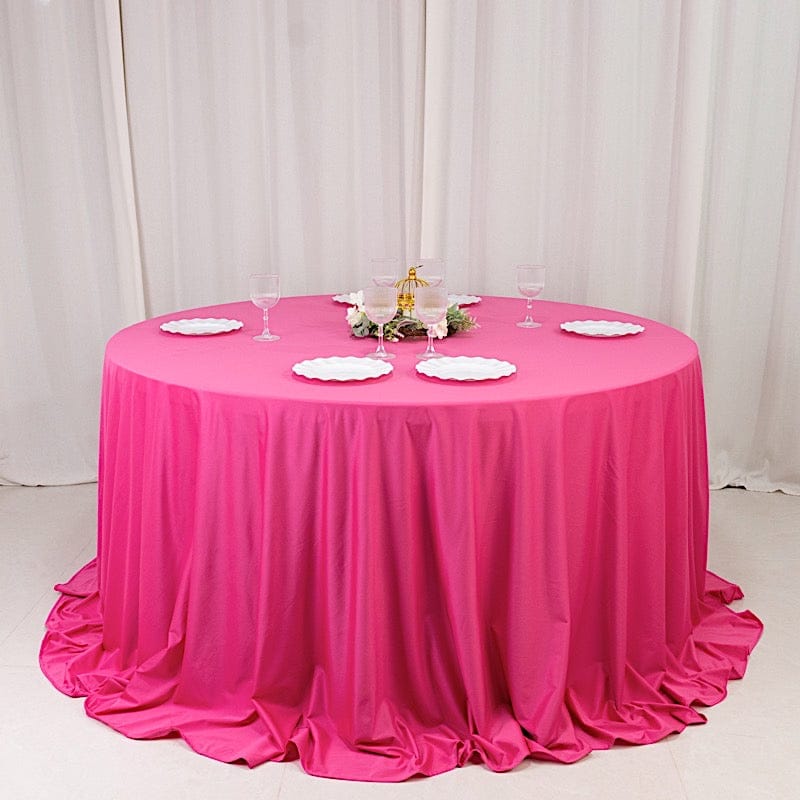 132" Scuba Polyester Round Tablecloth Wedding Table Linens