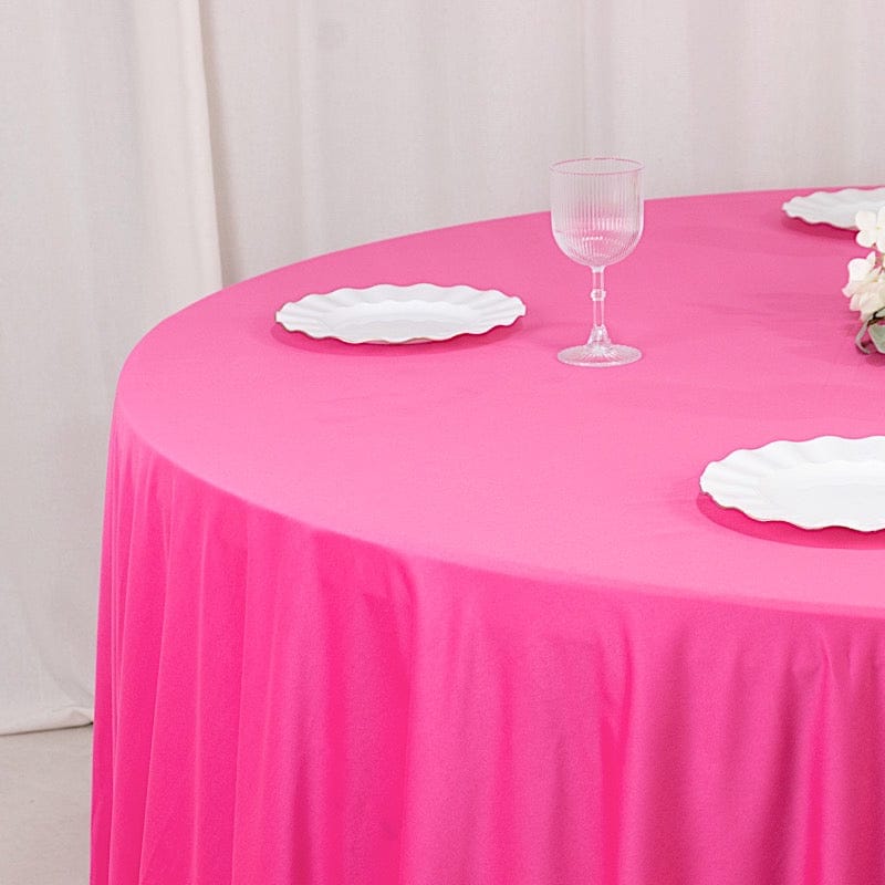 132" Scuba Polyester Round Tablecloth Wedding Table Linens