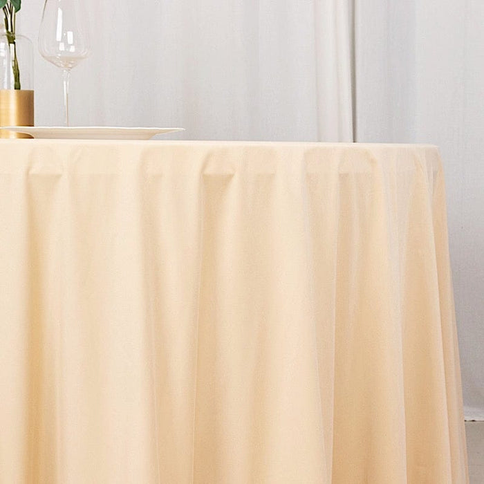 132" Scuba Polyester Round Tablecloth Wedding Table Linens