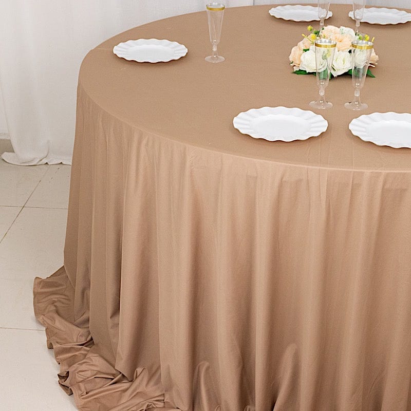 132" Scuba Polyester Round Tablecloth Wedding Table Linens