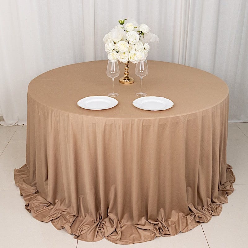 132" Scuba Polyester Round Tablecloth Wedding Table Linens