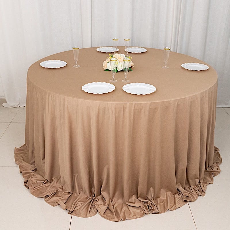 132" Scuba Polyester Round Tablecloth Wedding Table Linens