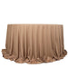 132" Scuba Polyester Round Tablecloth Wedding Table Linens TAB_SCUBA_136_NUDE