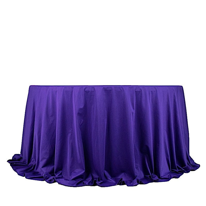 132" Scuba Polyester Round Tablecloth Wedding Table Linens TAB_SCUBA_136_PURP