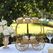 14" Cinderella Carriage 2 Tier Cupcake Dessert Display Stand - Gold CAKE_STND_COACH01_GOLD