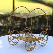 14" Cinderella Carriage 2 Tier Cupcake Dessert Display Stand - Gold CAKE_STND_COACH01_GOLD