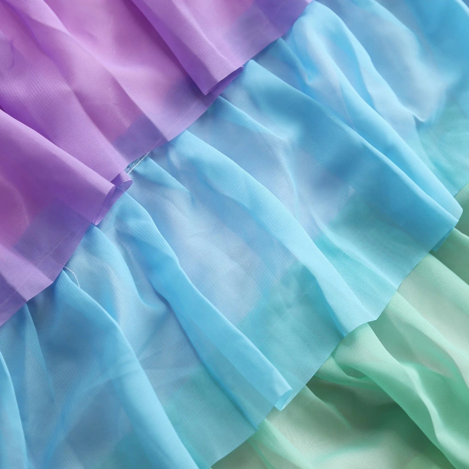 14 ft Chiffon 5 Tier Ruffled Tutu Table Skirt with Satin Backing