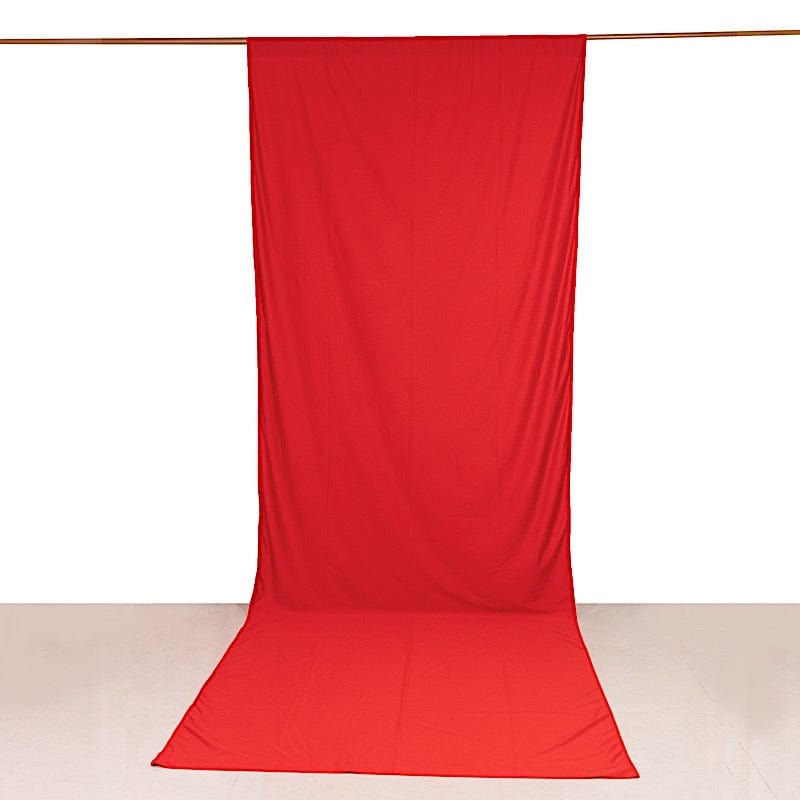 14 ft Scuba Polyester Backdrop Drape Curtain with Rod Pockets CUR_PANPOLY_5X14_RED