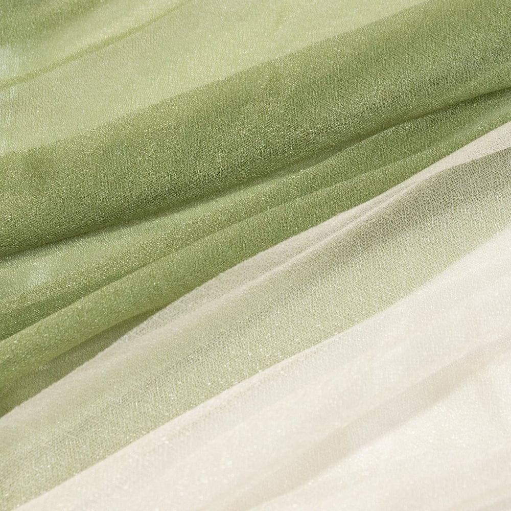 14 ft Sheer Chiffon Ruffled Table Skirt with Polyester Backing