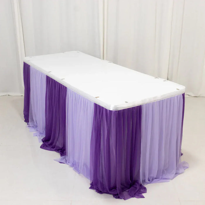 14 ft Sheer Chiffon Ruffled Table Skirt with Polyester Backing