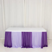 14 ft Sheer Chiffon Ruffled Table Skirt with Polyester Backing