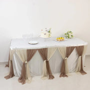 14 ft Sheer Chiffon Ruffled Table Skirt with Polyester Backing
