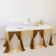 14 ft Sheer Chiffon Ruffled Table Skirt with Polyester Backing