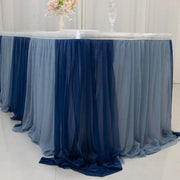14 ft Sheer Chiffon Ruffled Table Skirt with Polyester Backing