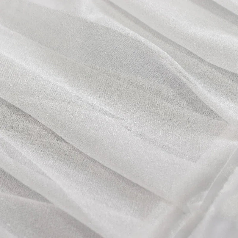 14 ft Sheer Chiffon Ruffled Table Skirt with Polyester Backing