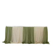 14 ft Sheer Chiffon Ruffled Table Skirt with Polyester Backing SKT_CHIF01_DSG081_14