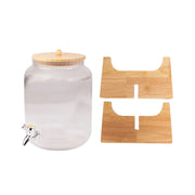 14" Gallon Ribbed Glass Beverage Dispenser with Spigot - Clear DISP_GLAS03_1G_CLR