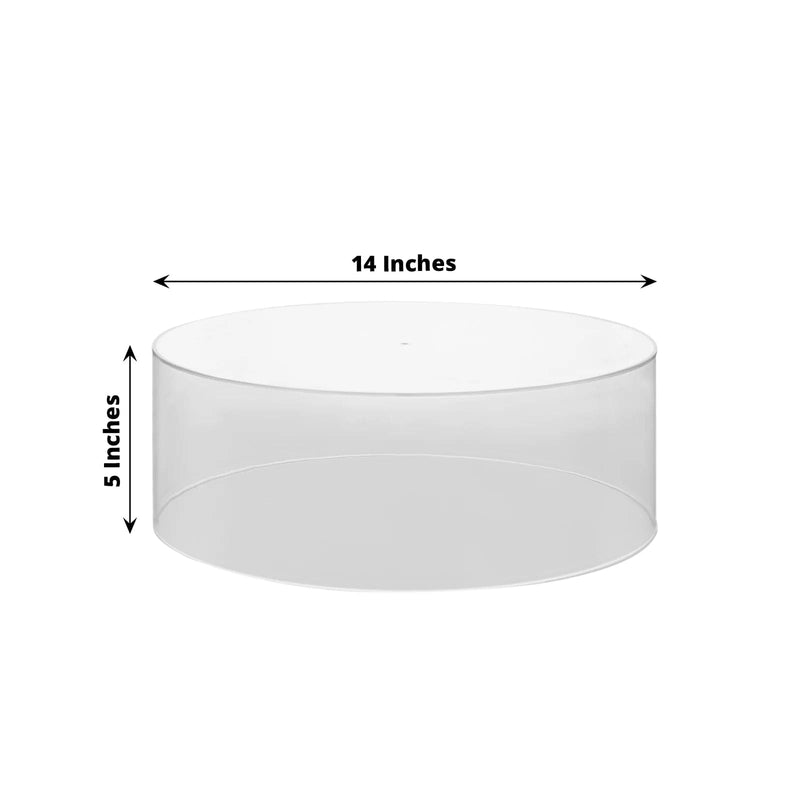 14" Round Acrylic Cake Stand Pedestal Riser with Hollow Bottom - Clear PROP_BOX_001R_14_CLR