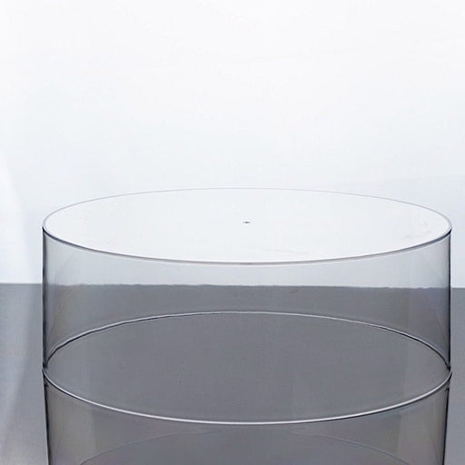 14" Round Acrylic Cake Stand Pedestal Riser with Hollow Bottom - Clear PROP_BOX_001R_14_CLR