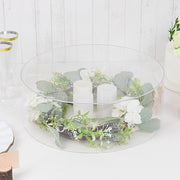 14" Round Acrylic Cake Stand Pedestal Riser with Hollow Bottom - Clear PROP_BOX_001R_14_CLR