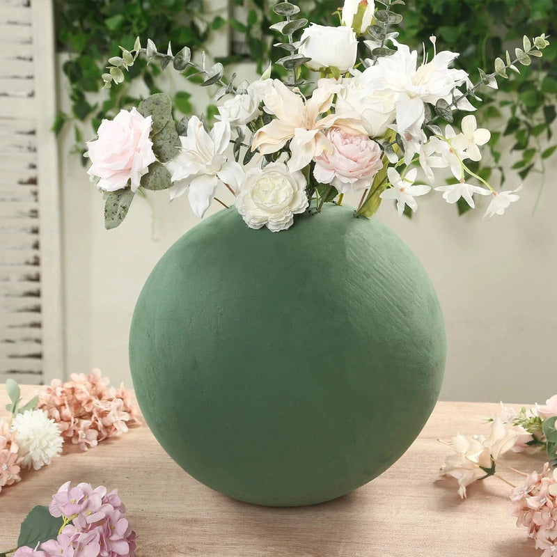 14" Round Wet Foam Ball DIY Floral Decorations - Green FOAM_ARTI_BALL01_14