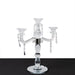 14" tall 3 Arm Crystal Glass Candelabra Taper Candle Holder with Hanging Prisms - Clear CHDLR_GLAS_042_3_CLR