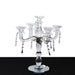 14" tall 5 Arm Crystal Glass Candelabra Taper Candle Holder with Hanging Prisms - Clear CHDLR_GLAS_042_5_CLR