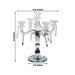 14" tall 5 Arm Crystal Glass Candelabra Taper Candle Holder with Hanging Prisms - Clear CHDLR_GLAS_042_5_CLR
