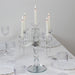 14" tall 5 Arm Crystal Glass Candelabra Taper Candle Holder with Hanging Prisms - Clear CHDLR_GLAS_042_5_CLR