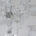 14" tall 5 Arm Crystal Glass Candelabra Taper Candle Holder with Hanging Prisms - Clear CHDLR_GLAS_042_5_CLR