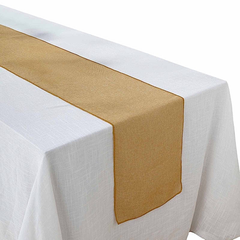 14"x108" Faux Burlap Polyester Table Runner