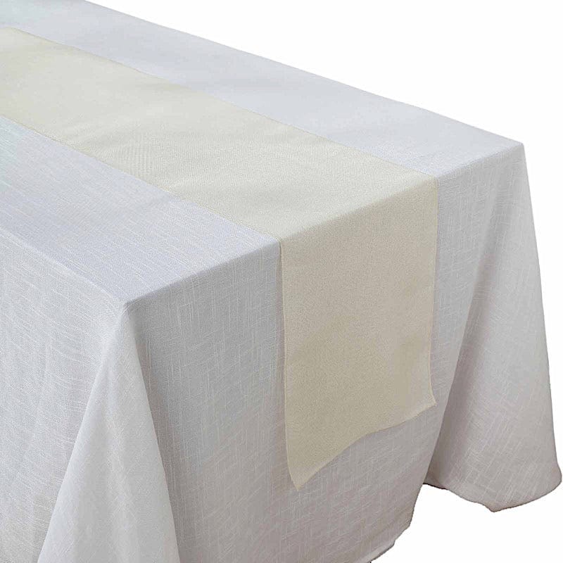 14"x108" Faux Burlap Polyester Table Runner