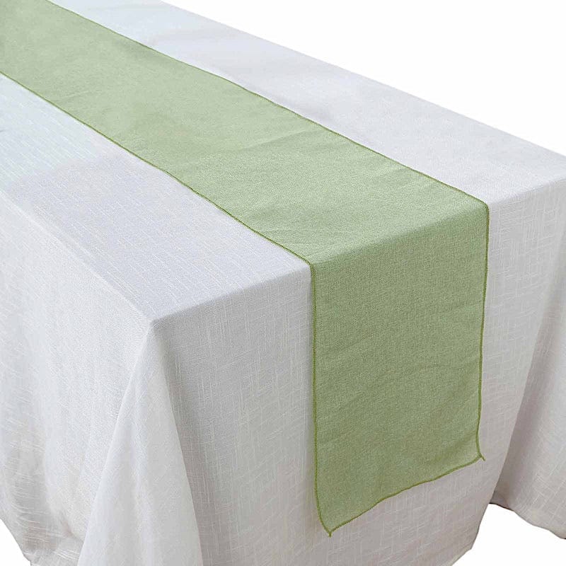 14"x108" Faux Burlap Polyester Table Runner