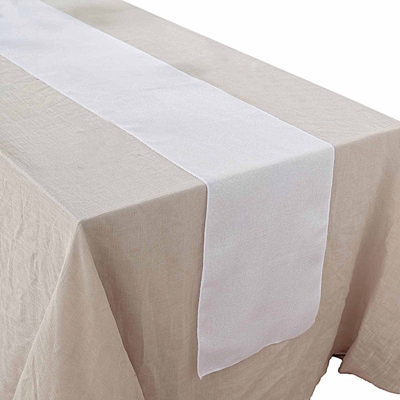 14"x108" Faux Burlap Polyester Table Runner