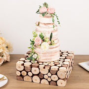 14"x14" Wooden Cake Stand Square Design - Natural PROP_BOX_WOD01_1414_NAT