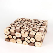 14"x14" Wooden Cake Stand Square Design - Natural PROP_BOX_WOD01_1414_NAT