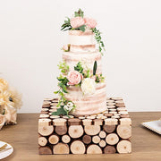 14"x14" Wooden Cake Stand Square Design - Natural PROP_BOX_WOD01_1414_NAT