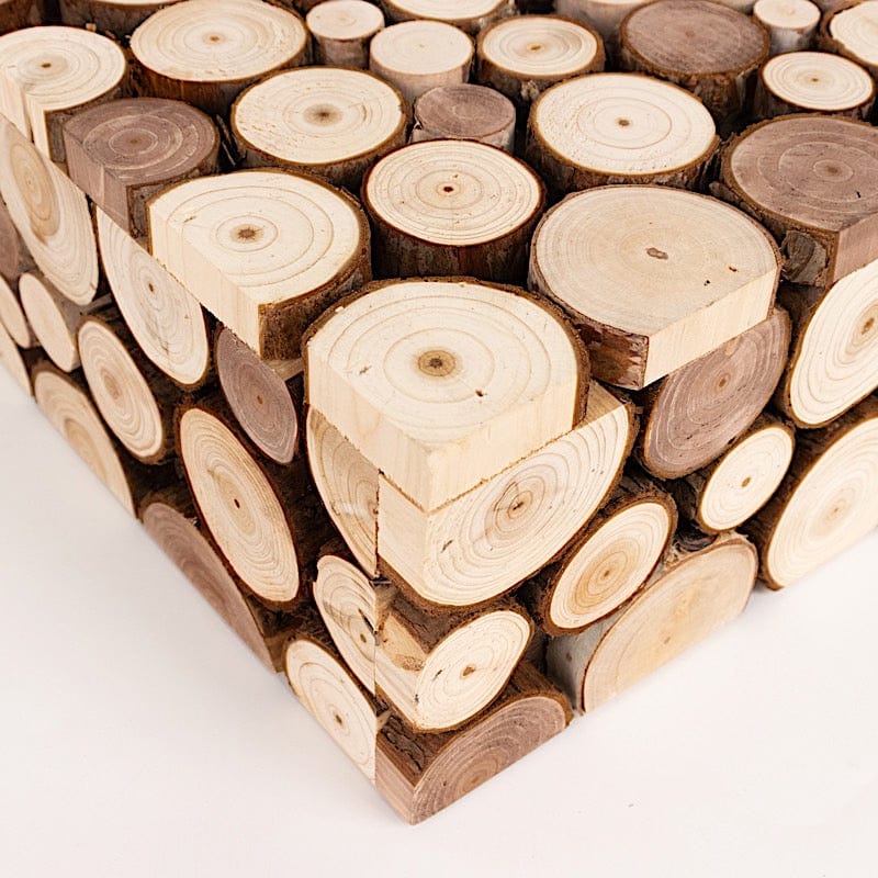 14"x14" Wooden Cake Stand Square Design - Natural PROP_BOX_WOD01_1414_NAT