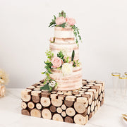 14"x14" Wooden Cake Stand Square Design - Natural PROP_BOX_WOD01_1414_NAT