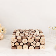 14"x14" Wooden Cake Stand Square Design - Natural PROP_BOX_WOD01_1414_NAT