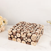14"x14" Wooden Cake Stand Square Design - Natural PROP_BOX_WOD01_1414_NAT