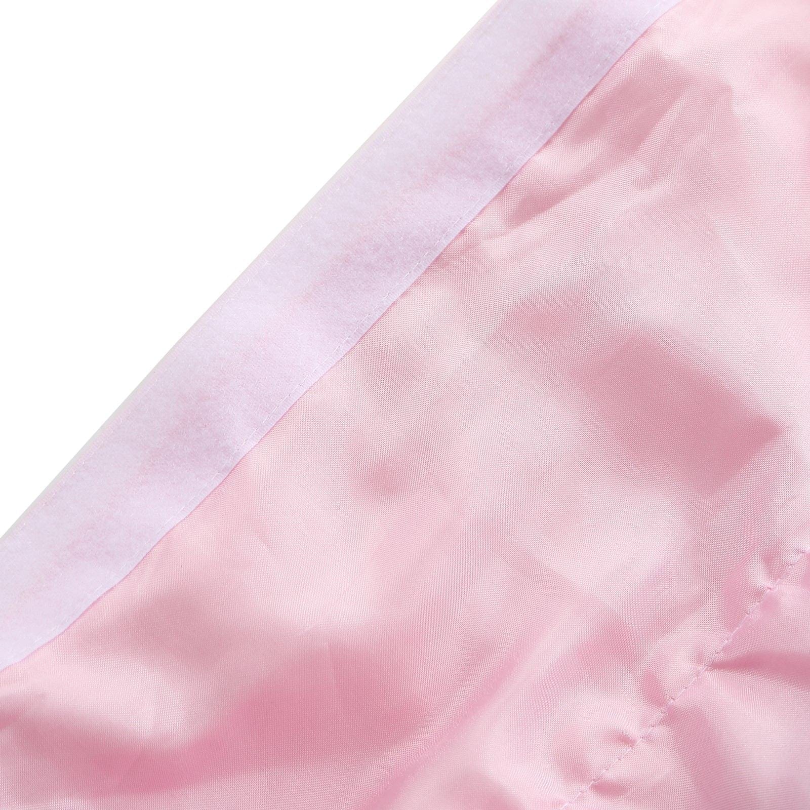 14ft 5-tier Chiffon Ruffled Tutu Table Skirt with Satin Backing - Pink SKT_CHIF01_PINK