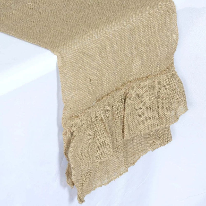 14x108" Burlap Table Top Runner Wedding Decorations RUN_JUTE_RUF_NAT
