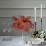15" Feather Desk Lamp Decorative LED Light Table Centerpiece