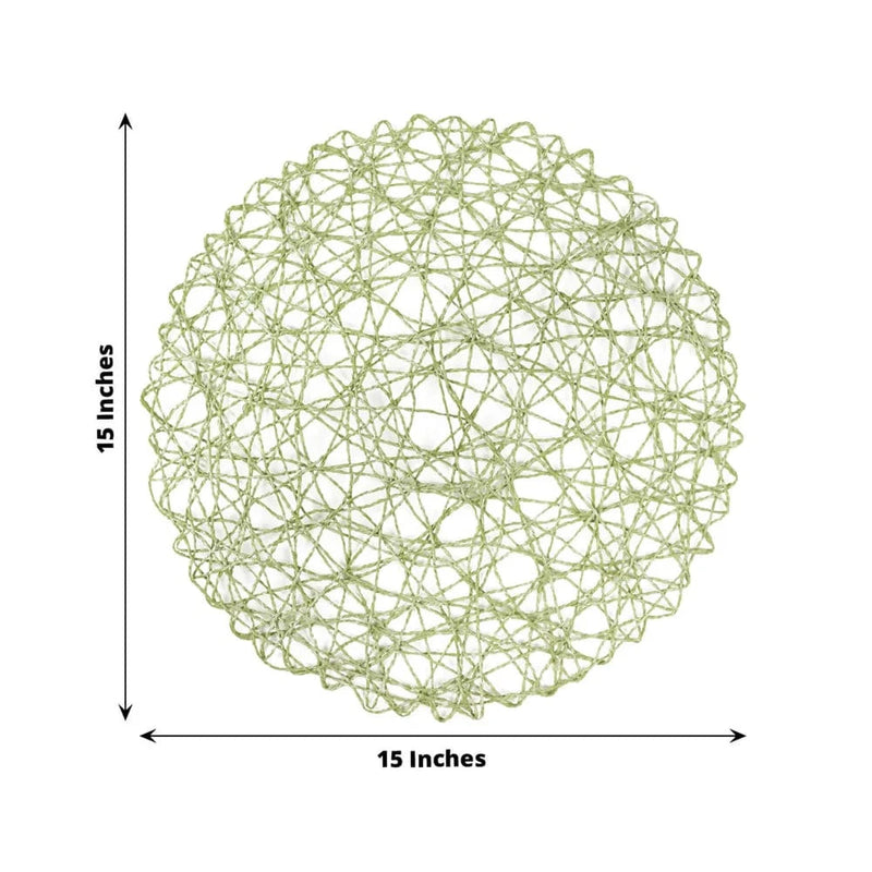 6 pcs 15" wide Round Metallic String Placemats