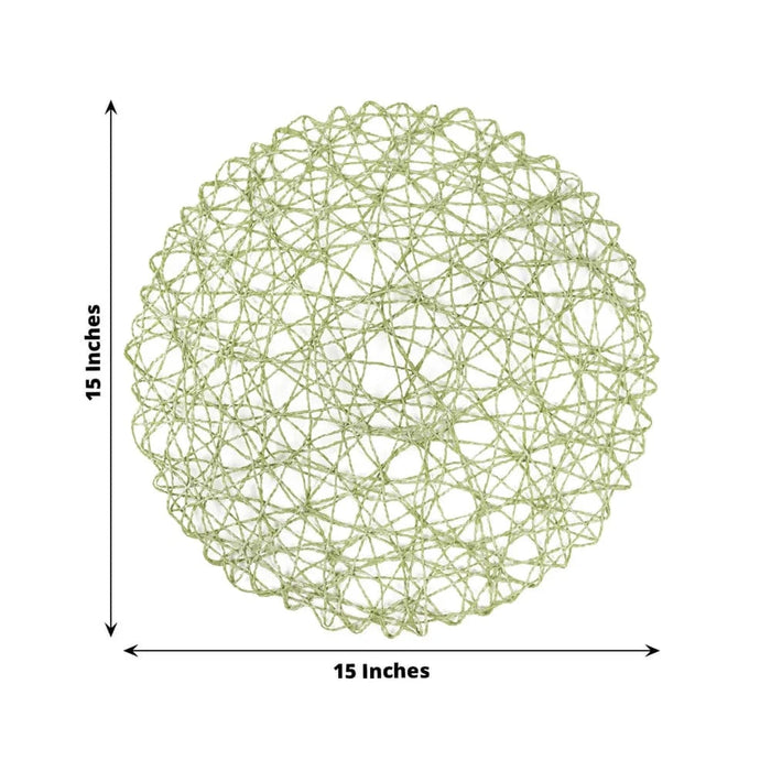 6 pcs 15" wide Round Metallic String Placemats