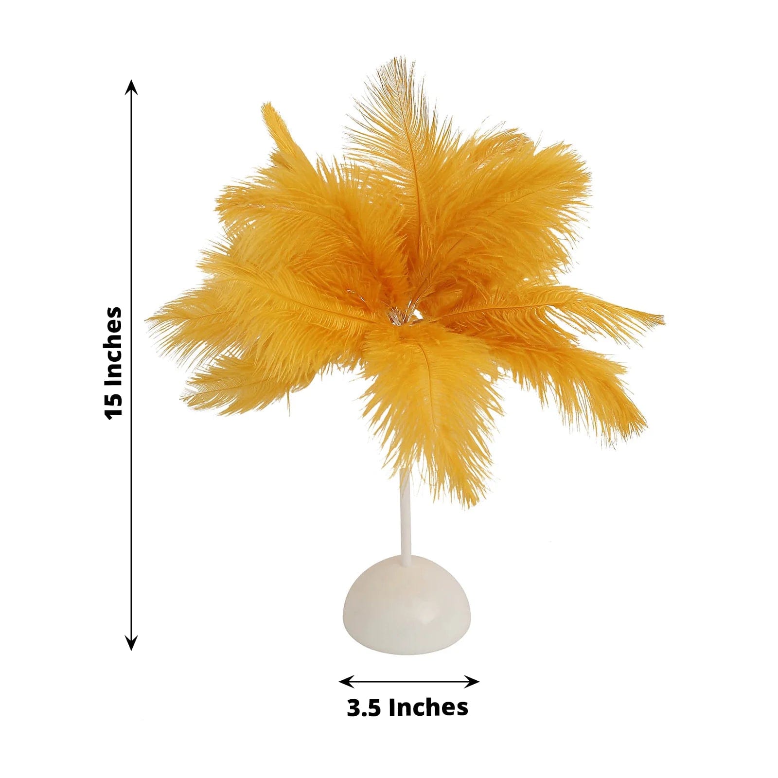 15" LED Ostrich Feather Table Lamp Desk Light Table Centerpiece