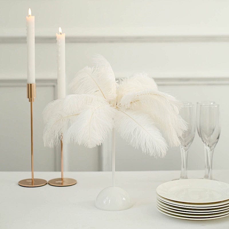 15" LED Ostrich Feather Table Lamp Desk Light Table Centerpiece