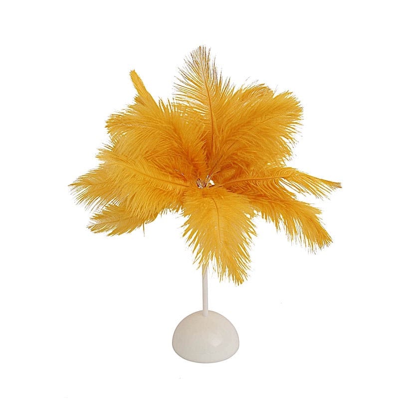 15" LED Ostrich Feather Table Lamp Desk Light Table Centerpiece